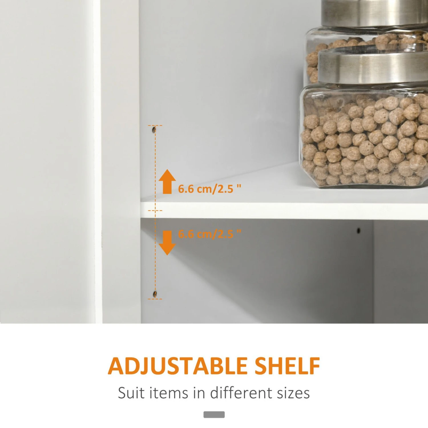 Kitchen Island, Kitchen Cart With Rubberwood Tabletop, Spice Rack For Dining Room, Kitchen Island Cart, White 6 Kitchen Island, Kitchen Cart With Rubberwood Tabletop, Spice Rack For Dining Room, Kitchen Island Cart, White - Image 4