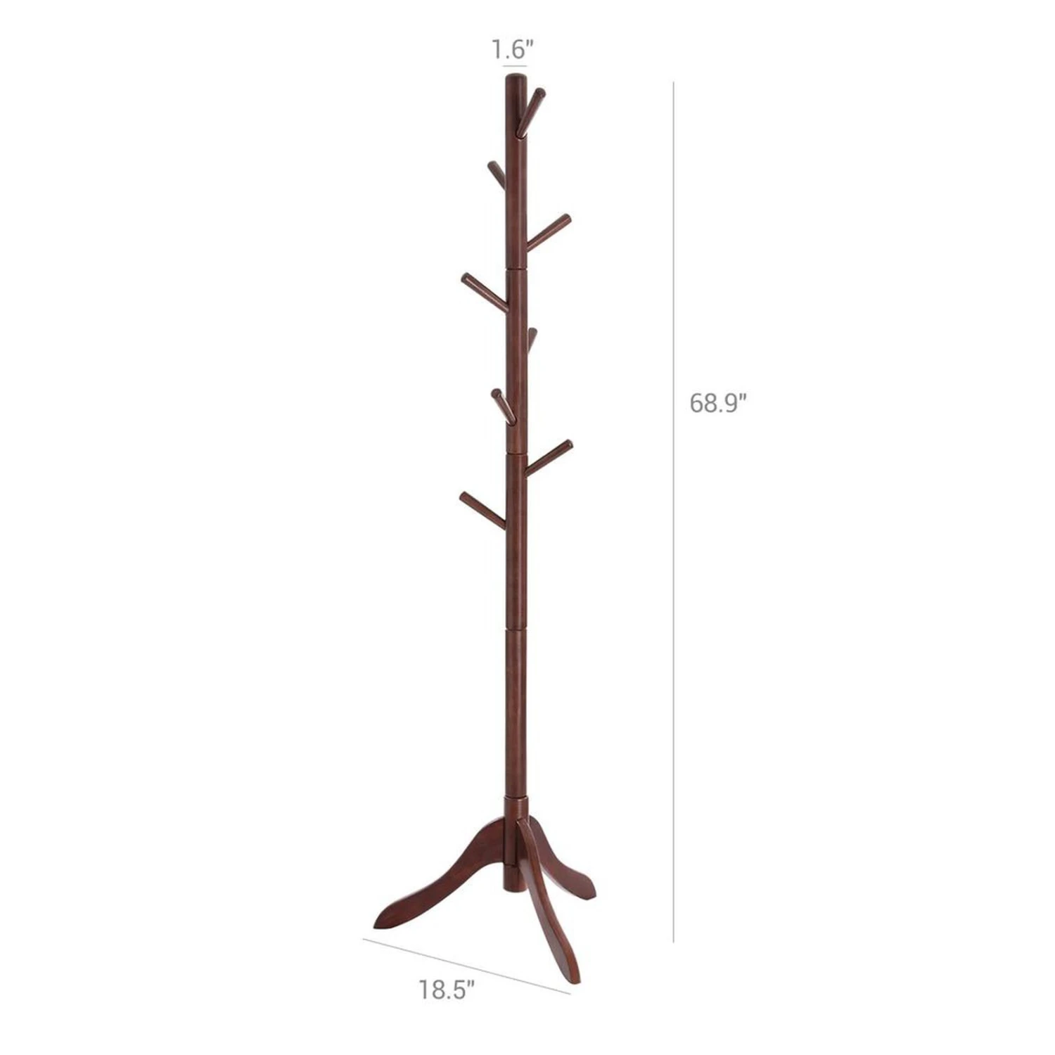 BreeBe Walnut Wooden Free-Standing Coat Stand 9 BreeBe Walnut Wooden Free-Standing Coat Stand - Image 7