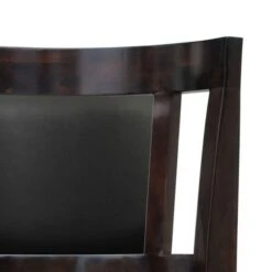 29 Inches Swivel Wooden Frame Counter Stool With Padded Back, Dark Brown-Benzara -Home Furniture Shop aeba76a1475b4ce5afd3a50bba494e0e