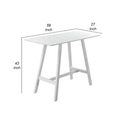 Keli 43 Inch Bar Table, Classic White Aluminum Frame, Rectanglular Top-Benzara 11 Keli 43 Inch Bar Table, Classic White Aluminum Frame, Rectanglular Top-Benzara -Home Furniture Shop aef9815e924b43ec9fa656ffa61f91fb