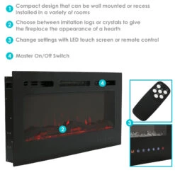 Sunnydaze Decor Sunnydaze Modern Flame Wall-Mounted Electric Fireplace 11 Sunnydaze Decor Sunnydaze Modern Flame Wall-Mounted Electric Fireplace -Home Furniture Shop b01d52397cdf4ce6aa554e2ecef7a261