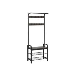 BreeBe Coat Rack Charcoal Gray And Black