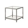 Glass Top End Table With Metal Frame And Open Shelf, Silver-Benzara 2 Glass Top End Table With Metal Frame And Open Shelf, Silver-Benzara -Home Furniture Shop b56a327371f444af9ca3386a03f147a3