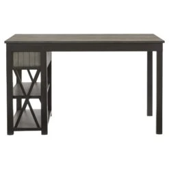 1pc Counter Height Table With Storage Drawers Display Shelves Gray Gunmetal Finish Casual Style Dining Furniture 17 1pc Counter Height Table With Storage Drawers Display Shelves Gray Gunmetal Finish Casual Style Dining Furniture -Home Furniture Shop b58b440cc9804ccc9ff8dc23b9d9b0db