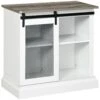 Farmhouse Buffet Cabinet Kitchen Sideboard With Sliding Barn Door And Adjustable Shelves For Living Room White -Home Furniture Shop b73193e5cc9c464f82eb50d510f5b6e8