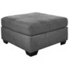 Oversized Accent Ottoman With Stitching Details, Dark Gray-Benzara -Home Furniture Shop b734294613244cf7b7bd83384c435222