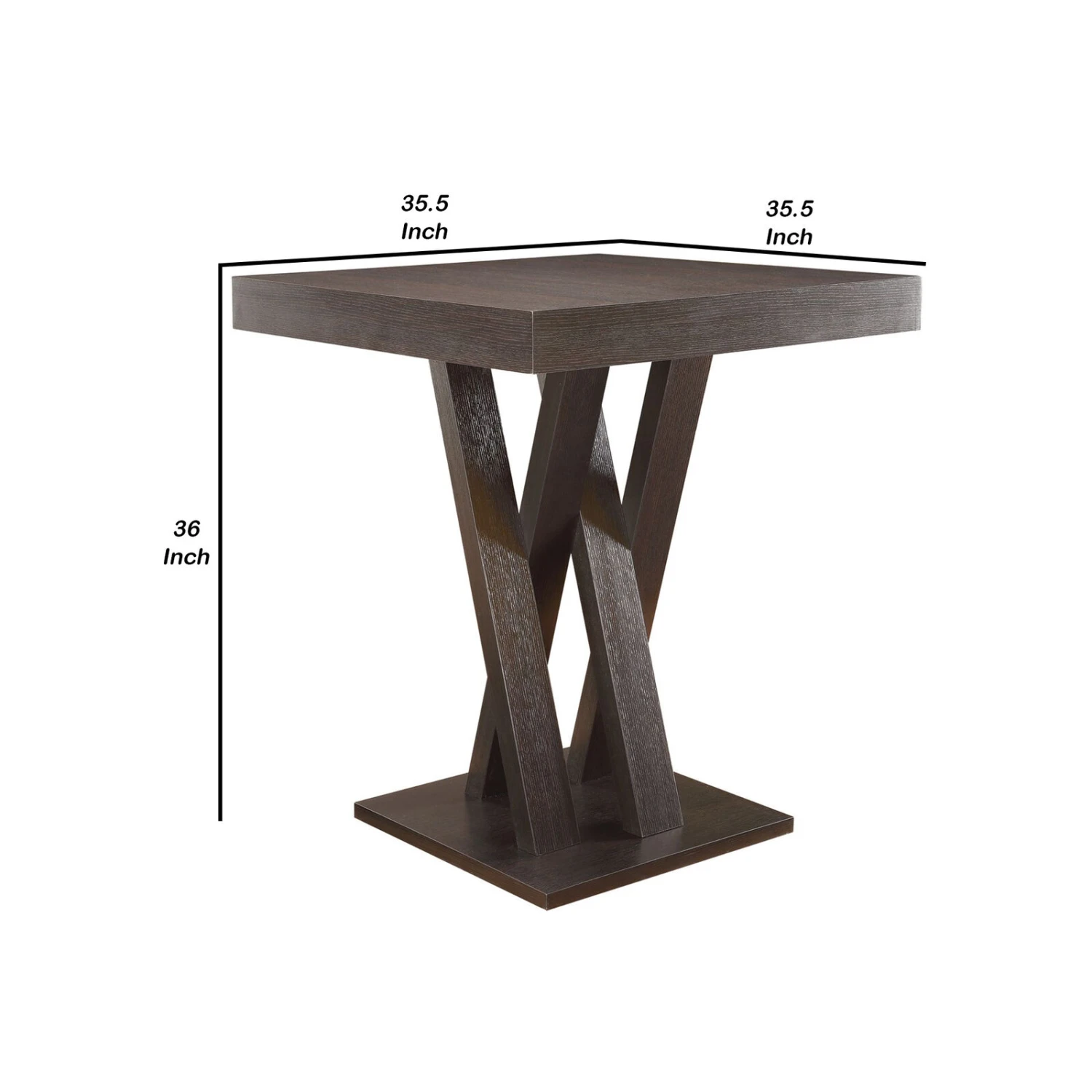 Modern Style Wooden Counter Height Table, Brown-Benzara 7 Modern Style Wooden Counter Height Table, Brown-Benzara - Image 5