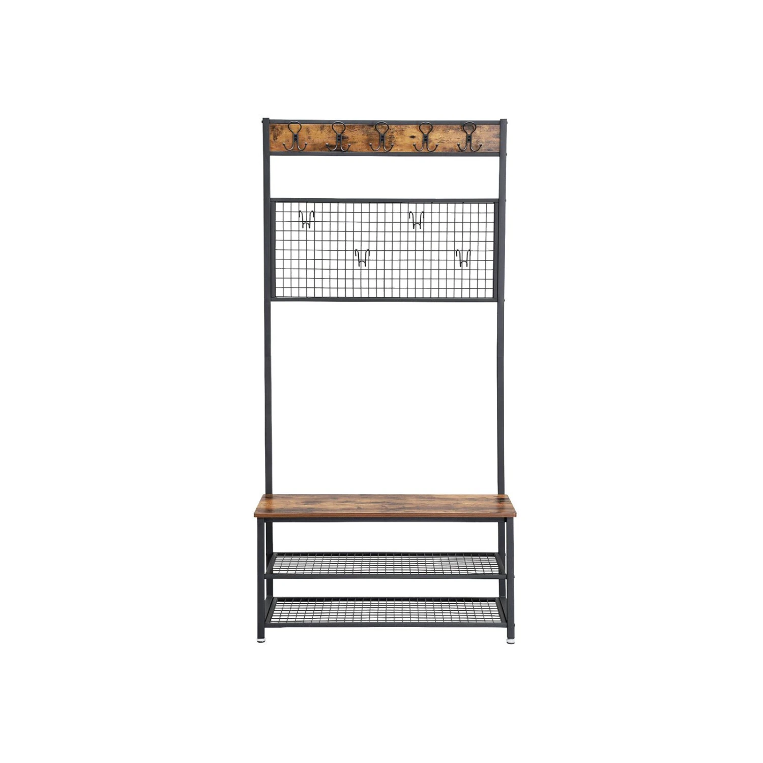 BreeBe Industrial Free Standing Coat Rack Bench 5 BreeBe Industrial Free Standing Coat Rack Bench - Image 3