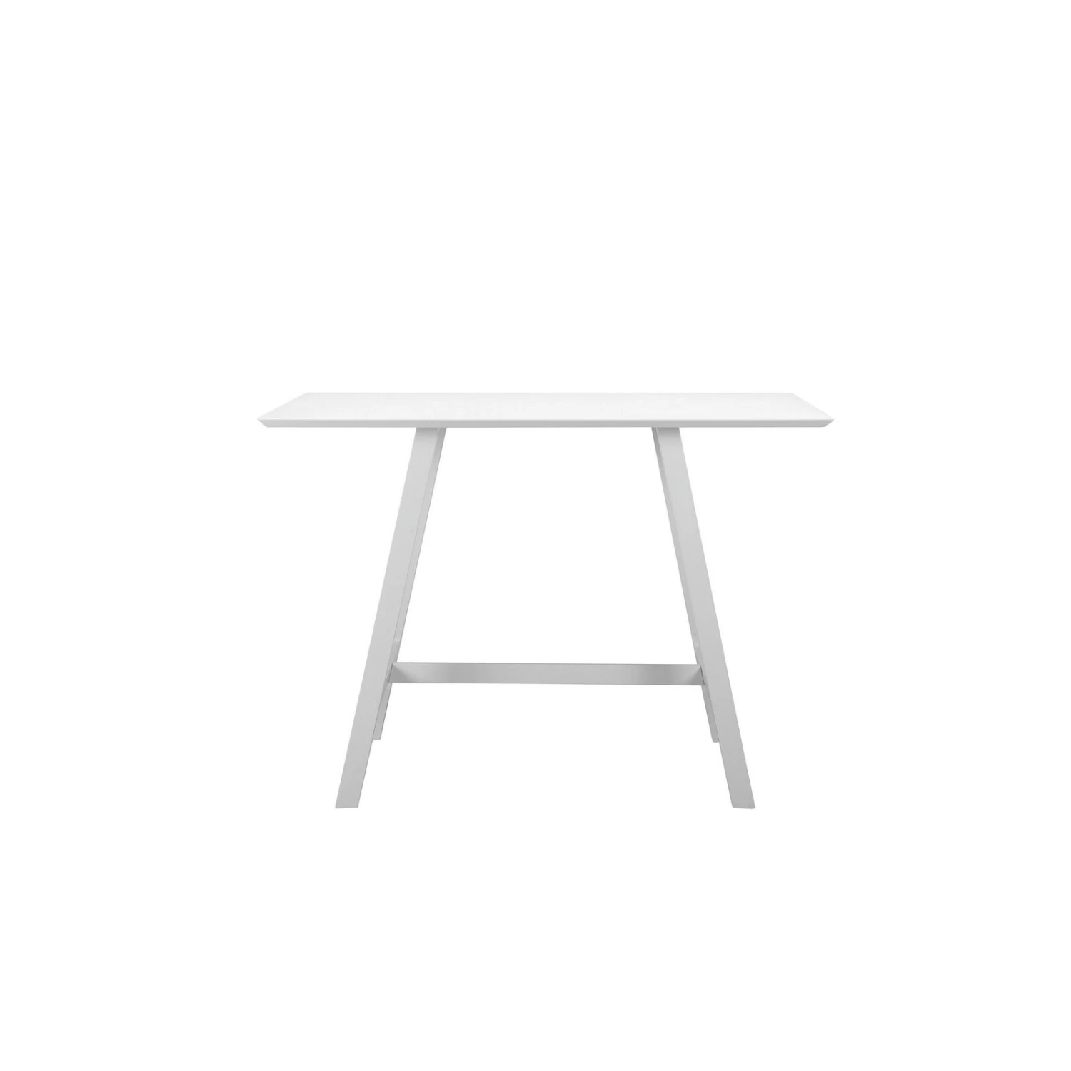 Keli 43 Inch Bar Table, Classic White Aluminum Frame, Rectanglular Top-Benzara 4 Keli 43 Inch Bar Table, Classic White Aluminum Frame, Rectanglular Top-Benzara - Image 2