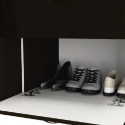 DEPOT E-SHOP Itaca Armoire, Double Door Cabinet, One Drawer, Five Interior Shelves, Rod, Black / White -Home Furniture Shop ba4fad7a8d6a44809a52a0259be40a1d