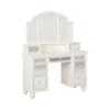 2 Piece Vanity Desk Set With 9 Drawers And Padded Seat, White - Benzara