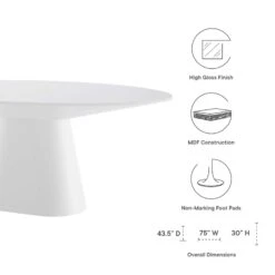 Modway - Provision 47" Round Dining Table White -Home Furniture Shop bc0c641897f94dd1a58997e02cb8438a