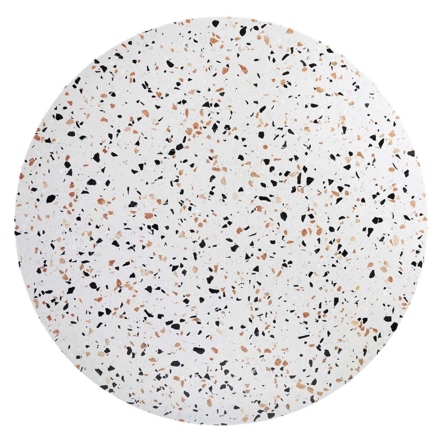 Modway - Zinque 47" Round Terrazzo Dining Table Gold White 6 Modway - Zinque 47" Round Terrazzo Dining Table Gold White - Image 4