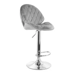 Elama 2 Piece Diamond Tufted Velvet Material Adjustable Bar Stool In Gray With Chrome Trim And Base -Home Furniture Shop bc593265d665481e8ef5dda3c0ccf6c7