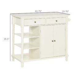 Kitchen Storage Island On Wheels, Rolling Kitchen Island Cart With 3-Tier Shelf, Cabinet With Adjustable Shelving And Towel Rack, White 10 Kitchen Storage Island On Wheels, Rolling Kitchen Island Cart With 3-Tier Shelf, Cabinet With Adjustable Shelving And Towel Rack, White -Home Furniture Shop bd750379e3c04396a5c7122464fef6f7