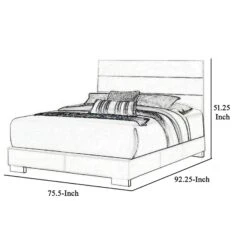 Contemporary Style Low Profile California King Bed With Block Feet, White - Benzara -Home Furniture Shop bf5a483703264e8e916999bfbdea4260