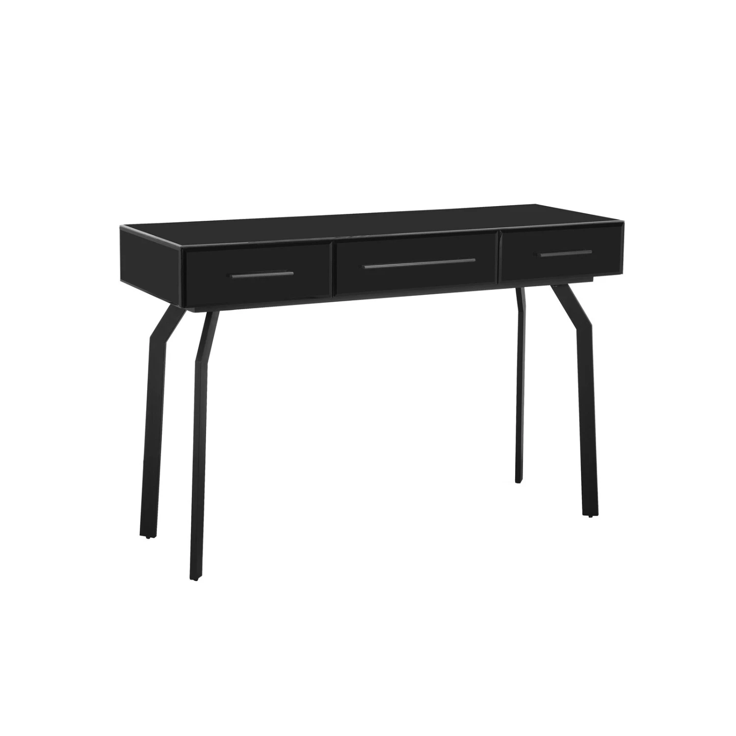 Santana Black Glass Desk Console Table 5 Santana Black Glass Desk Console Table - Image 3