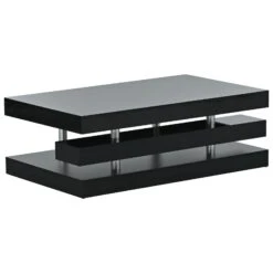 2-Tier Coffee Table, Minimalist Design, Living Room Center Table
