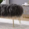 Faux Fur Bench Ottoman - Black 1 Faux Fur Bench Ottoman - Black -Home Furniture Shop c3a0d40e9fba433dad2920208aa05a35