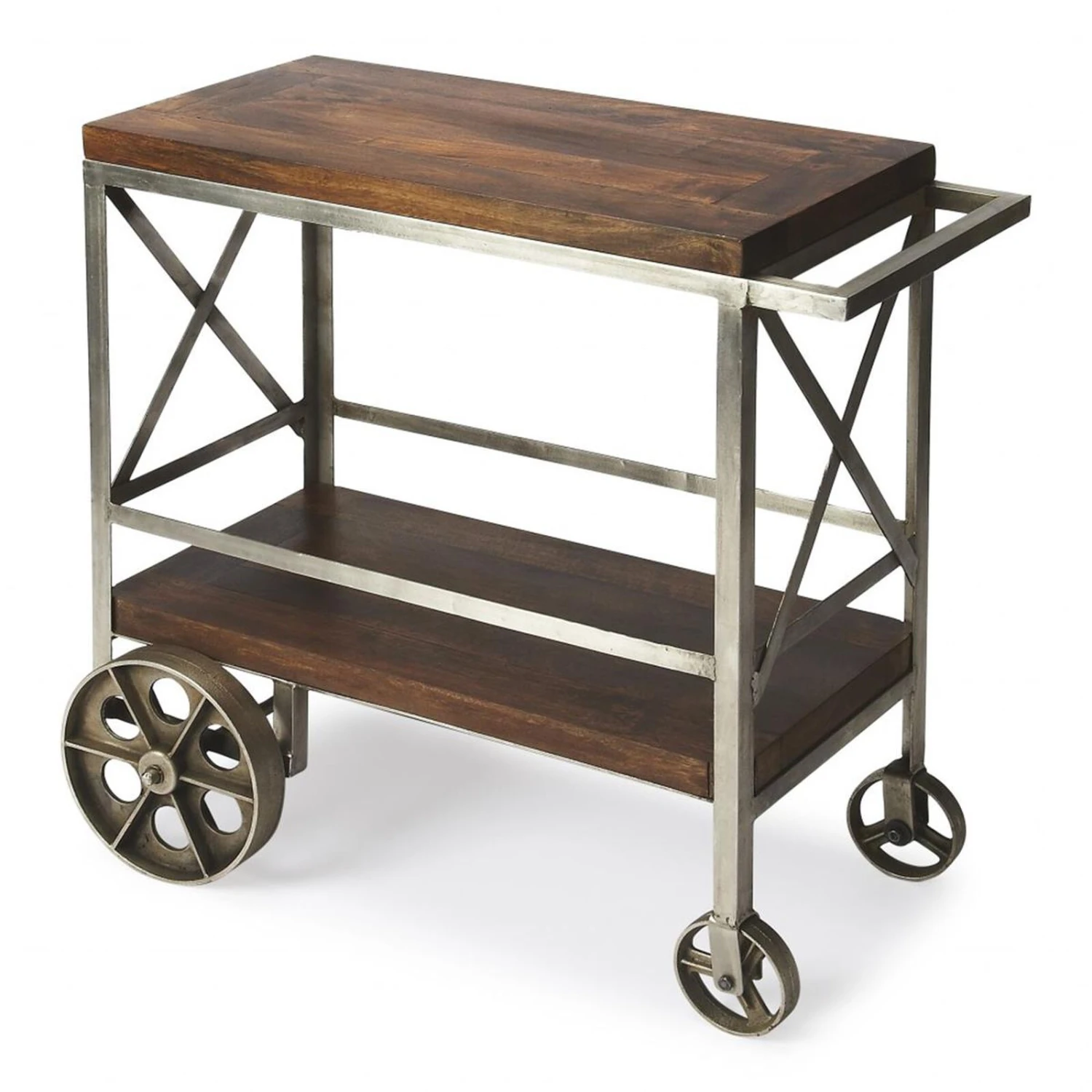 HomeRoots 32.5 X 34 X 15 In. Vintage Style Rolling Server Bar Cart, Color 3 HomeRoots 32.5 X 34 X 15 In. Vintage Style Rolling Server Bar Cart, Color