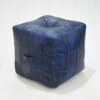 Geometric Handmade Leather Square Pouf 14"x14"x14" (Recycled Foam With Fibre Fill) Vintage Blue Color MABBBACPF25 BBH Homes 1 Geometric Handmade Leather Square Pouf 14"x14"x14" (Recycled Foam With Fibre Fill) Vintage Blue Color MABBBACPF25 BBH Homes -Home Furniture Shop c46c1782f7ee4af581268dcb24cec13a