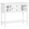 Vintage Console Table With 2 Drawers And Cabinets, Retro Sofa Table For Entryway, Living Room And Hallway, White -Home Furniture Shop c65b943797694c3b87866e775814f4c8