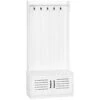 Modern Hall Tree, Entryway Coat Rack With Shoe Bench, 5 Hooks, Storage Shelf And Slatted Door Cabinet For Hallway, White -Home Furniture Shop c6cde71a55d8429f835c8ca81cd26013