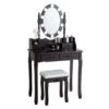 Makeup Dressing Table With Touch Switch Lighted Mirror And Cushioned Stool -Home Furniture Shop c907b086d46c410abc48a9245ce27abb
