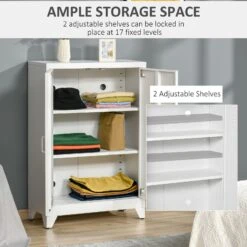 Industrial Style Steel Storage Cabinet, Metal Storage Organizer With 2-Tier Adjustable Shelves For Living Room Or Home Office, White 11 Industrial Style Steel Storage Cabinet, Metal Storage Organizer With 2-Tier Adjustable Shelves For Living Room Or Home Office, White -Home Furniture Shop c94c02b73296429a859ae3c74ed00930