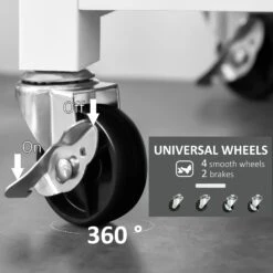 Kitchen Cart On Wheels With Stainless Steel Top, Rolling Kitchen Island Cart With Glass Door, White -Home Furniture Shop ca56e6546ebc4ceb9500020dd5b5e10d