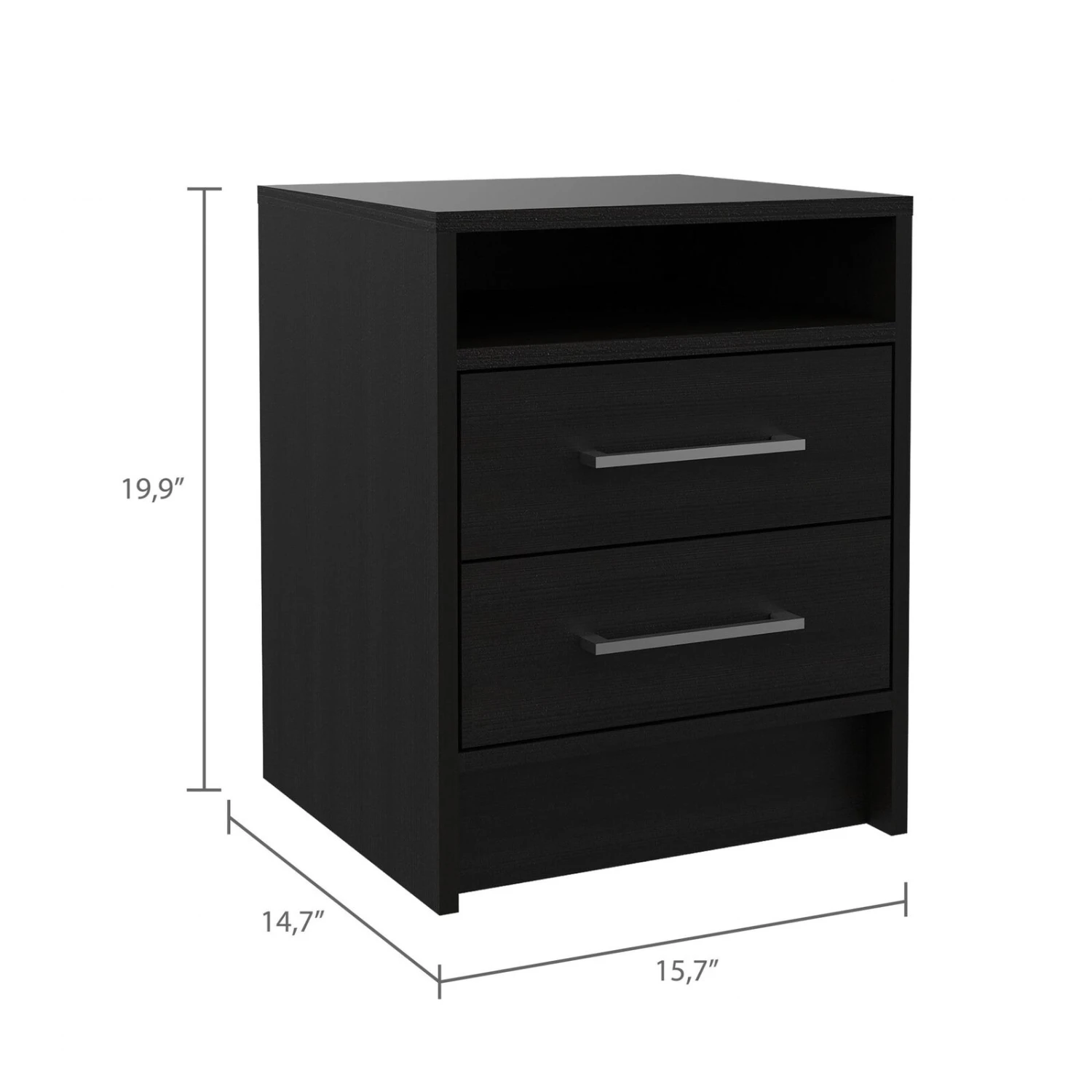 Homezia Light And Dark Oak Two Drawer Nightstand 11 Homezia Light And Dark Oak Two Drawer Nightstand - Image 9