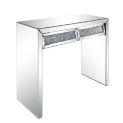Faux Diamond Inlay Console Table