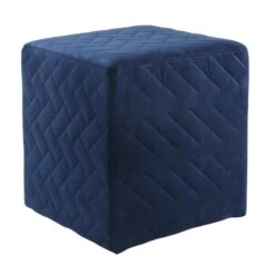 Homezia 17" Navy Velvet Quilted Cube Ottoman 12 Homezia 17" Navy Velvet Quilted Cube Ottoman -Home Furniture Shop cd47647366a441ed8ffd144bcc829a97