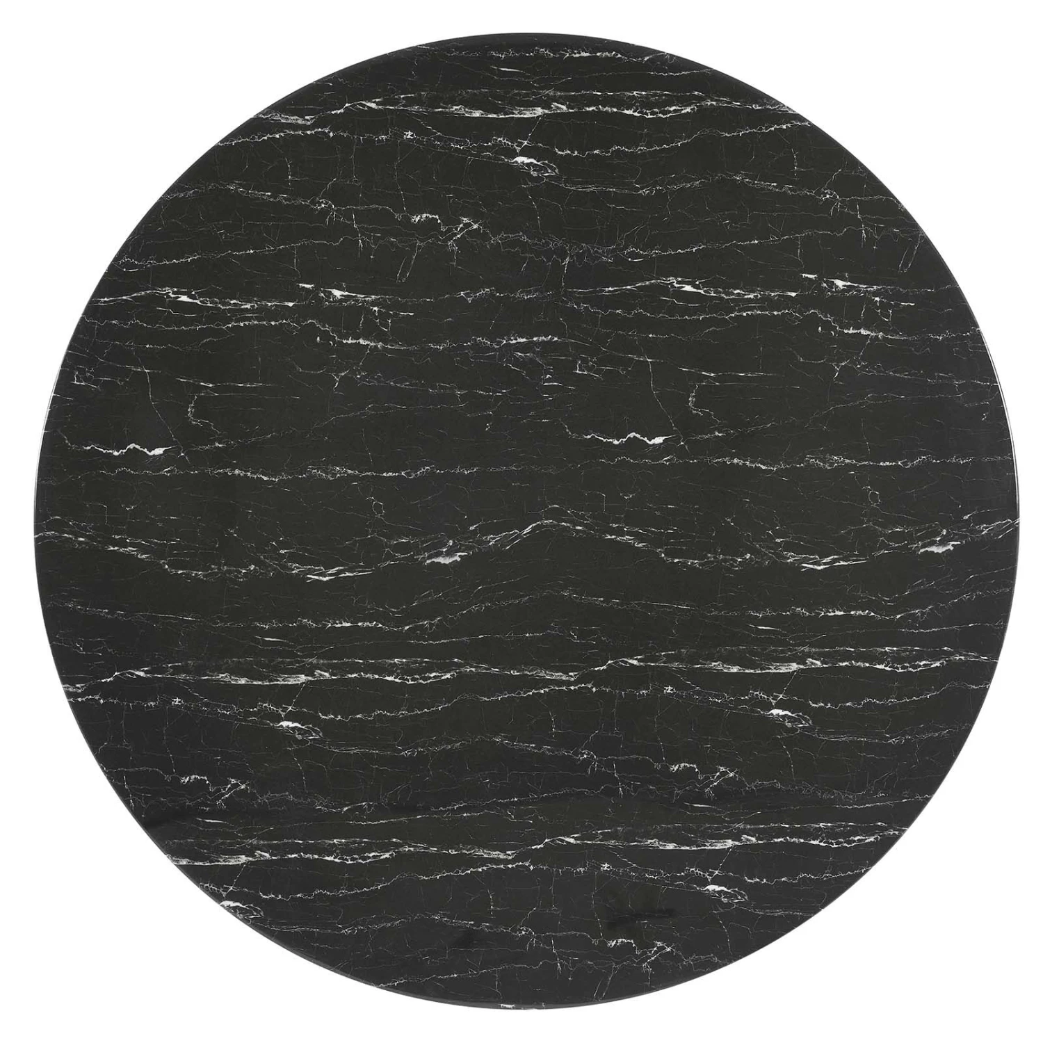 Modway - Lippa 60" Round Artificial Marble Dining Table Black Black 5 Modway - Lippa 60" Round Artificial Marble Dining Table Black Black - Image 3