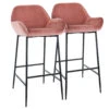 Elama 2 Piece Velvet Bar Stool In Blush Pink With Black Legs -Home Furniture Shop ce0cb531b7554d9e8a20d971be29b883