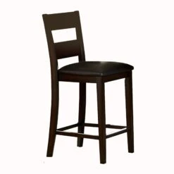 5 Piece Wooden CoUnter Height Table Set, Espresso Brown-Benzara -Home Furniture Shop d0c8d10ec496495e9ccffa0d46a744a4