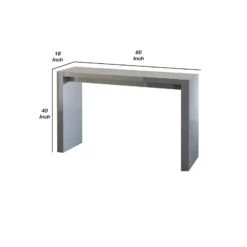 Joey 60 Inch Modern Bar Table, Lacquered Gray Finish, Composite Wood Frame-Benzara 11 Joey 60 Inch Modern Bar Table, Lacquered Gray Finish, Composite Wood Frame-Benzara -Home Furniture Shop d1564ffbd26d471fb02dc3906f10b304