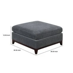 37 Inch Modern Square Ottoman With Foam Seating, Gray Chenille Fabric -Benzara -Home Furniture Shop d254465b025a4a90bb4becb7f0cf4706