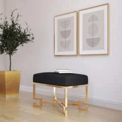 Dina Stool Gold Black -Home Furniture Shop d4af244d895b4db68815f7eda4578331