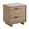 QuikFurn Modern 2-Drawer End Table Nightstand In Light Oak Wood Finish -Home Furniture Shop d5db4e6533f4489ca066cca665572bcf