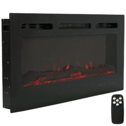 Sunnydaze Decor Sunnydaze Modern Flame Wall-Mounted Electric Fireplace
