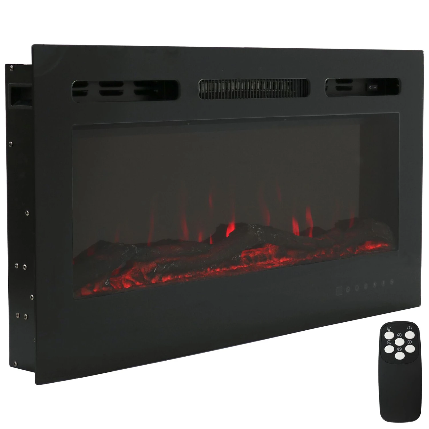 Sunnydaze Decor Sunnydaze Modern Flame Wall-Mounted Electric Fireplace 3 Sunnydaze Decor Sunnydaze Modern Flame Wall-Mounted Electric Fireplace