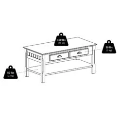 Winsome Timer - Coffee Table - Drawers And Shelf -Home Furniture Shop d8473a62e5cc431283efd57bd80ec750