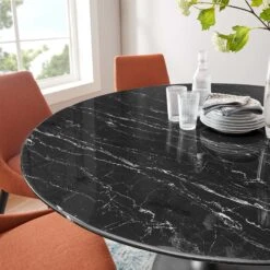 Modway - Lippa 60" Round Artificial Marble Dining Table Black Black 13 Modway - Lippa 60" Round Artificial Marble Dining Table Black Black -Home Furniture Shop d9d11faaf9e643d183b84cb8918cb309