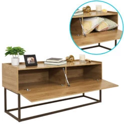 Sunnydaze Decor Sunnydaze Industrial-Style MDP Buffet Table - Brown - 54.75 In -Home Furniture Shop da0d9721945a4ce69a46a51b805df218