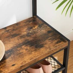 BreeBe Industrial Brown Large Storage Coat Rack -Home Furniture Shop da60d39f217e4184a8f232ed4d1e81d9