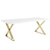 Modway - Sector Dining Table White Gold -Home Furniture Shop db1fa3e07b0740b59b139e05c969366a