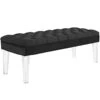 Valet Velvet Bench, Black-Benzara
