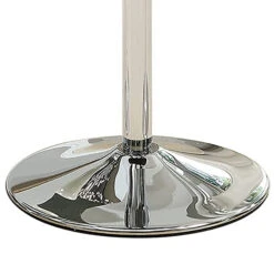 Round Bar Table With Tempered Glass Top And Storage, Black And Chrome-Benzara -Home Furniture Shop ddea0be8baf54b6296b124116359b8c7