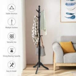 Entryway Height Adjustable Coat Stand With 9 Hooks -Home Furniture Shop dede7e791944422388070dfafd3cc937
